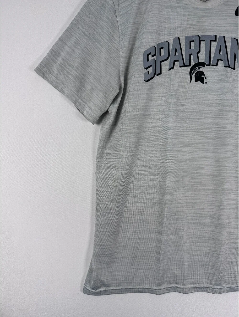 Nike Michigan State Spartans Dri-FIT T-Shirt Mens L Gray College Athletic Gear